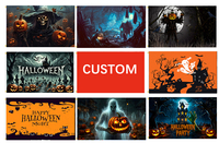 Drapeau de jardin double face personnalisé pour Halloween, 12*18 pouces, décoration extérieure effrayante pour la maison et le jardin