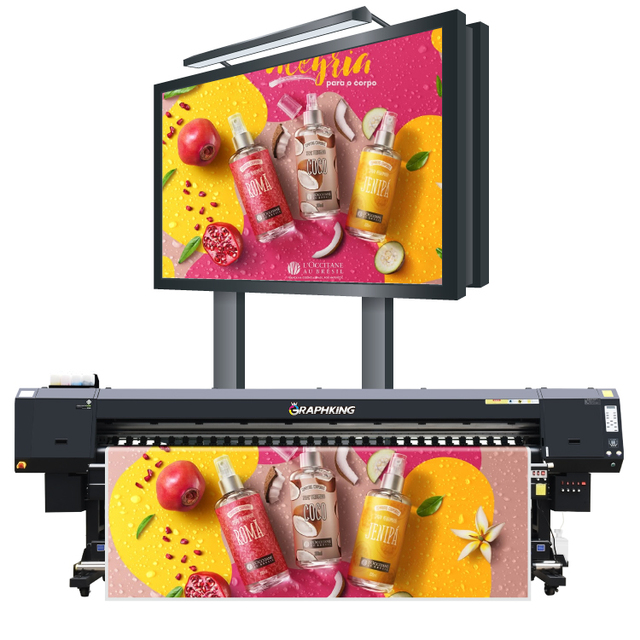 Graphking 10 Feet Industrial Indoor Outdoor Digital 3.2m Vinyl Banner Eco Solvent Printer for Sale