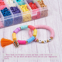 Perles Heishi colorées, avec pédales en alliage, ensemble de perles en argile polymère, pour la fabrication de bijoux, diy, 6mm, 3600 pièces, 24 compartiments