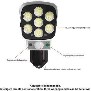 Brightenlux lampes à énergie <span class=keywords><strong>solaire</strong></span> capteur de mouvement lampes de jardin extérieur étanche Led lumières de sécurité solaires caméra <span class=keywords><strong>Spot</strong></span> projecteur - Product Image 2