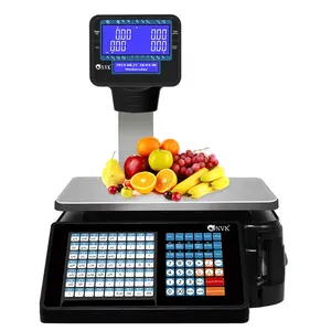Balance numérique de supermarché, de poids 10 kg/15kg/30kg, caisse enregistreuse, avec impression d'étiquettes