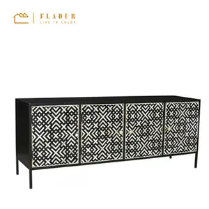 Luxus moderne knochen inlay-design vorne dark eisen sideboard massivholz display home bar schränke wohnzimmer schlafzimmer schränke