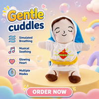 Peluche Jésus respirante et confortable, jouet musical lumineux, cadeau religieux pour l'heure du coucher et la décoration intérieure, vente en gros