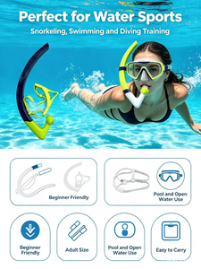 xinyixuan Snorkel ajustable con boquilla de silicona, ligero y duradero, con correa para la cabeza para entrenamiento en piscina y aguas abiertas - Product Image 2