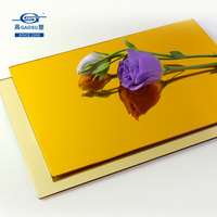 Plaque miroir acrylique dorée de luxe 0,5-5 mm 1220x2440 mm (4x8 pieds) en PMMA haute brillance pour événements