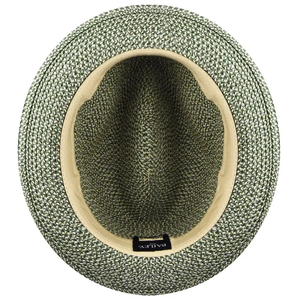 unisex's Green Mix Woven Mat Grass Fedora <b>Hat</b>, Breathable Short Brim Trilby with Striped Ribbon <b>Band</b>, Summer Sun <b>Hat</b> - Product Image 5