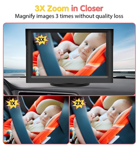 BM1 5 ''1080P USB bébé et moniteur pour animaux de compagnie miroir de caméra de voiture avec Vision nocturne IR 3X Zoom 5 minutes Installation facile - Product Image 5