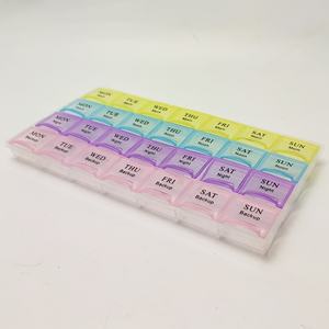 Caja Organizadora de Pastillas Semanal de Gran Tamaño con 28 Compartimentos de Plástico PP, Resistente a Niños, Multicolor, Precio Económico, Oferta - Product Image 4