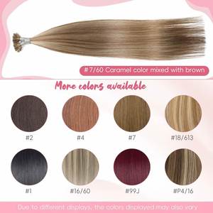 Extensions capillaires U-Tip pour femmes, extensions de cheveux naturels U-Tip à pointe en U, blond cendré, cuticules alignées, Remy, kératine italienne U-tip - Product Image 5