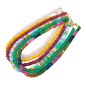 Collar de Cuarzo Rosa y Jade Morado Bohemio Hecho a Mano de Alta Calidad con Cuentas de Ábaco de Piedra Natural, Cadena para Clavícula, Regalo - Product Image 4