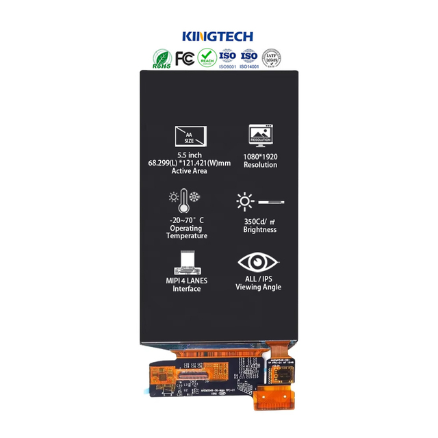 Kingtech 1080x1920 IPS LCM 5.5 Inch Full Color High Resolution AMOLED Display Modules