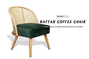 <span class=keywords><strong>Amazon</strong></span> Offre Spéciale – <span class=keywords><strong>chaise</strong></span> de salle à manger à coussin de <span class=keywords><strong>velours</strong></span> avec dossier en rotin - Product Image 3