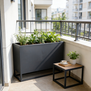 Fioriera Commerciale Alta in Acciaio Zincato, Grande Vaso da Esterno Durevole ed Ecologico per Alberi, Ideale per Giardini Domestici, Strade, Centri Commerciali e Caffetterie - Product Image 2