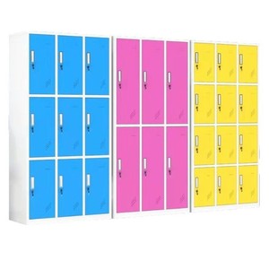 Casiers en fer colorés avec serrure électronique Rangement à bagages assemblé et casiers à langer pour la salle de sport - Product Image 4