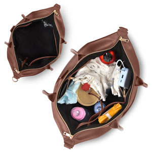 Sac à dos à langer en cuir imperméable haut de gamme personnalisé <span class=keywords><strong>pour</strong></span> bébés, sac à couches <span class=keywords><strong>pour</strong></span> maman, sac de poussette <span class=keywords><strong>pour</strong></span> bébés - Product Image 4