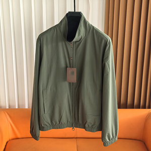 Customized Autumn Winter Stand Collar Casual Trend Commuter Windproof Soft Fabric <strong>Old</strong> Money Style <strong>Men's</strong> Reversible Flight <strong>Jacket</strong> - Product Image 4