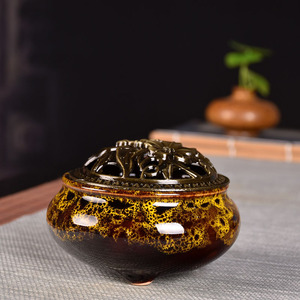 Ả Rập gốm hương Burner với nắp cho sen hương chủ cho mùa thu Mùa sử dụng cho thơm Sticks hoặc Cone cuộn dây hương - Product Image 6