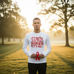 Camiseta de manga larga Its Me Hi Im The Warrior para concienciación sobre enfermedades cardíacas - Product Image 3