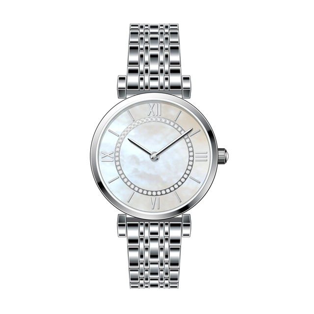 OEM Watch Custom Logo Luxury Star Stainless Steel Watchband Pretty Quartz Watch