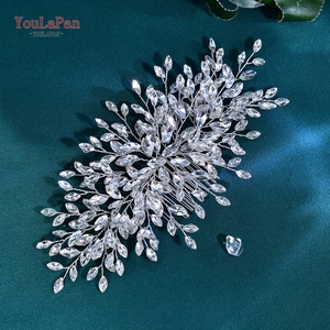 YouLaPan HP966 Peigne à cheveux élégant en strass, style européen et américain, décoration de cheveux scintillante pour <span class=keywords><strong>mariée</strong></span>, banquet et fête - Product Image 1