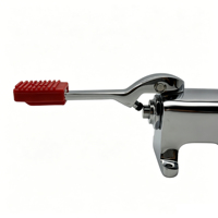 Robinet à col de cygne mains libres à commande par pédale, robinet d'eau chaude simple G1/2 en laiton sans plomb chromé pour cuisine commerciale