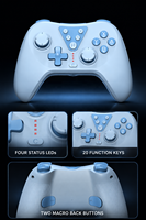 Control Inalámbrico para Switch 2 PC, Joystick con Efecto Hall, Giroscopio de 9 Ejes, Gamepad con Conector de Audio de 3.5mm, Función de Activación para NS2