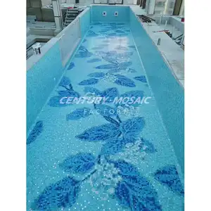 Centurymasic 럭셔리 돌고래 패턴 수영장 유리 모자이크 디자인 타일 공급 업체