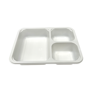 HSQY Eco-friendly Food Tray Plastic Food Container White Black Leak Proof C-PET Trays 1000ml With PET/PE Films