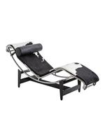 Chaise longue vintage minimaliste en cuir véritable pour salon, balcon, bureau, sieste, détente