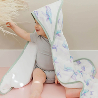 Toalla de baño para niños con capucha personalizable al por mayor, Toalla de baño suave absorbente de algodón orgánico de primera calidad 100% para bebés y niños