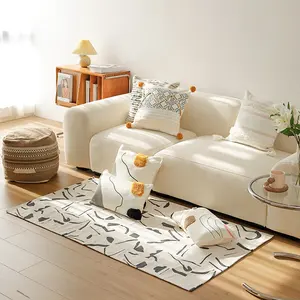 Nordic korean style anti-slip mat jacquard woven multi-size multifunctional area rug for living room