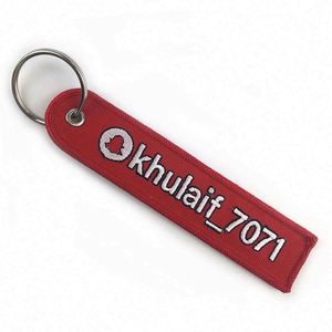 Cheap Customized Fabric Patch Chain <b>Key</b> Ring Woven Label Embroidery Keychain With Logo Custom - Product Image 4