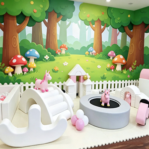 Ensemble de jeu souple blanc personnalisable 2026 avec piscine à balles, tunnel et clôture – Équipement de terrain de jeu intérieur/extérieur pour location de fêtes d'enfants - Product Image 2