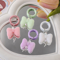 Nouveau porte-clés 3D en peluche motif nœud papillon, style dessin animé Kawaii, 8 couleurs tendance, vintage coréen, pour voiture, sac, accessoire de mode