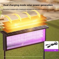 Lampe anti-moustiques solaire étanche avec choc électrique et lumière LED pour la maison, la cour, le jardin, la ferme et les installations d'élevage