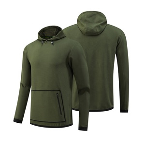 100% Polyester Hommes À Capuche Haute Qualité Zipper Poche Formation Causal Heavyweight Hoodie - Product Image 6