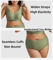 Sujetadores Push-Up Sin Costuras Tallas Grandes M-5XL, Suaves y Sin Aros, con Soporte y Efecto Invisible para Pezones, Conjunto de Sujetador y Bragas Sin Costuras