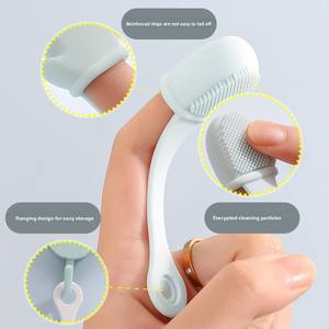 Handheld <b>Silicone</b> Nose Brush with Small Gloves Facial Cleanser and Blackhead Massage <b>Tool</b> Blackhead Pores Cleaning <b>Tool</b> - Product Image 3