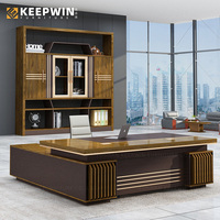 Table de bureau de direction en bois Mobilier de bureau de patron de luxe Table d'affaires Bureau en forme de L Jolie table de bureau