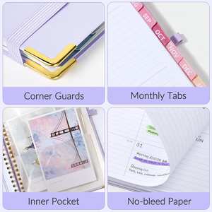 Tùy chỉnh in ấn xoắn ốc máy tính xách tay với ngăn Tab kế hoạch hàng ngày hàng tuần và hàng tháng bìa cứng quy hoạch và Tạp Chí - Product Image 6