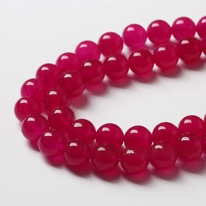 2025 Hot Selling Natural <strong>Stone</strong> Deep Rose <strong>Red</strong> Chalcedony 6-10mm <strong>Jade</strong> Beads DIY Bracelet Necklace Accessories Wholesale - Product Image 4