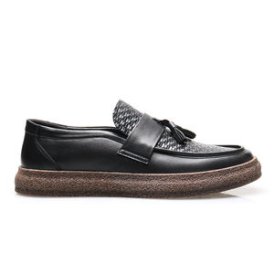 รองเท้าลำลองผู้ชายแบบสวมหนัง PU พื้นยาง ปี 2024 รองเท้าเดินแบบแบนสำหรับผู้ชาย - Product Image 5