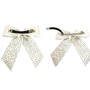 Высококачественный элегантный бант для волос с жемчугом и стразами, однотонный, с широкой лентой, для девочек и женщин, на заказ - Product Image 4