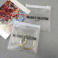 Sacs à fermeture éclair givrés réutilisables avec logo imprimé personnalisé, vente en gros de petits sacs en PVC à fermeture éclair pour l'emballage de bijoux