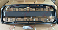 Parrilla Delantera Modificada en Negro Mate para Ford F150 F-150 2009 2010 2011 2012 2013 2014 con Luces LED Ámbar