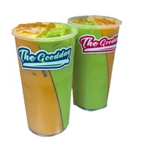 Vaso de Plástico Transparente Desechable Doble para Compartir, de Grado Alimenticio PP, para Té de Burbujas Boba