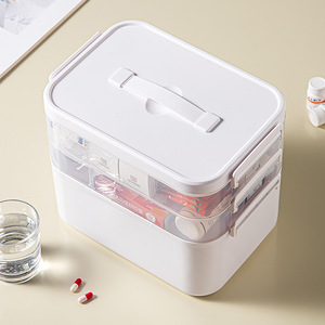 Cassetta di Pronto Soccorso Familiare in Offerta, Organizzatore Medico di Grande Capacità, Contenitore Trasparente per Medicinali - Product Image 4