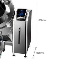 Machine à frire automatique en acier inoxydable SEMIKRON, écran tactile intelligent, wok commercial, équipement de cuisine inclinable à 360 degrés