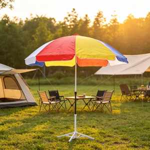 Sombrilla Plegable Multicolor Ajustable con Abrazadera, 120-130 cm, Sin Perforación, Parasol Portátil para Playa y Exteriores, Toldo para Asiento - Product Image 1