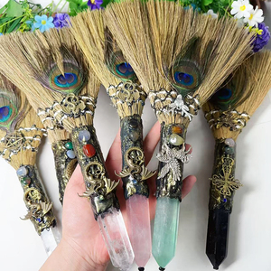 ไม้กวาดแม่มดฮวงจุ้ยลดราคาพิเศษ ทำจากคริสตัลควอตซ์ธรรมชาติแกะสลักด้วยมือ ใช้เป็นไม้กายสิทธิ์หรือไม้กวาด<span class=keywords><strong>แม่มด</strong></span>สำหรับตกแต่ง - Product Image 4
